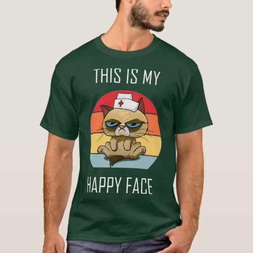 This is my Happy Face Nurse Cat T_Shirt