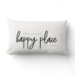 This is my Happy Place Modern Typography custom Lumbar Pillow
