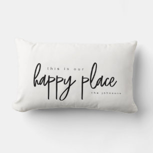 This is my Happy Place Modern Typography custom Lumbar Pillow