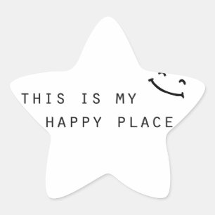 this is my happy place simple modern design star sticker