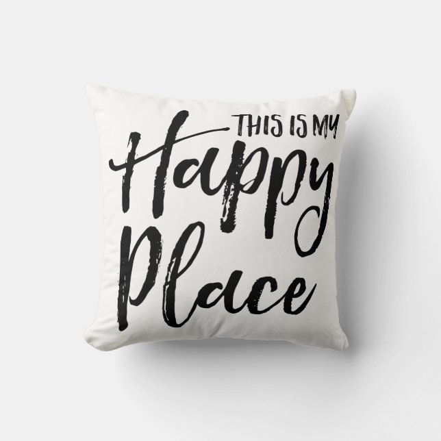 This is my happy place throw pillow (Front)