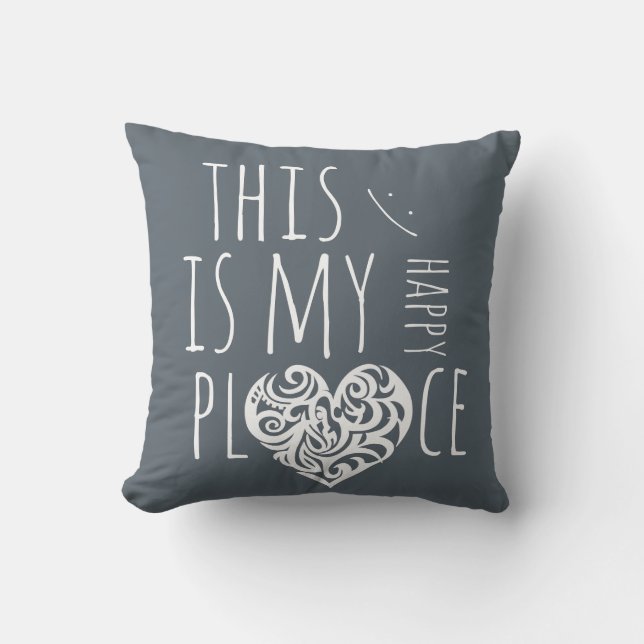 This is My Happy Place Throw Pillow (Front)