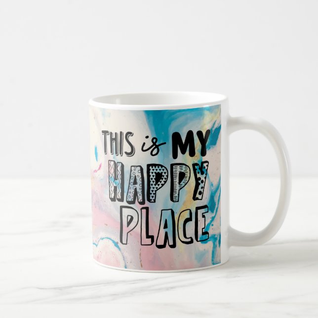 This Is My Happy Place Typography With Name Mug (Right)