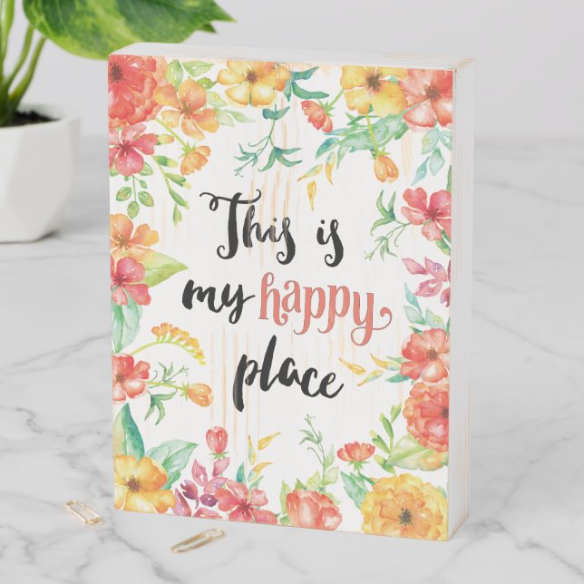 This Is My Happy Place Wooden Box Sign (In Situ Vertical)