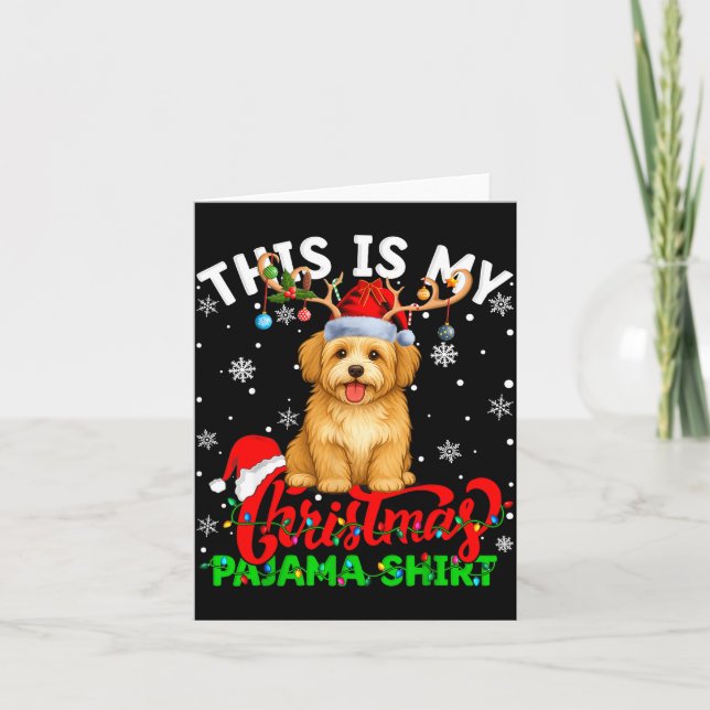This Is My Havanese Dog Ugly Christmas Pajama Swea Card (Front)
