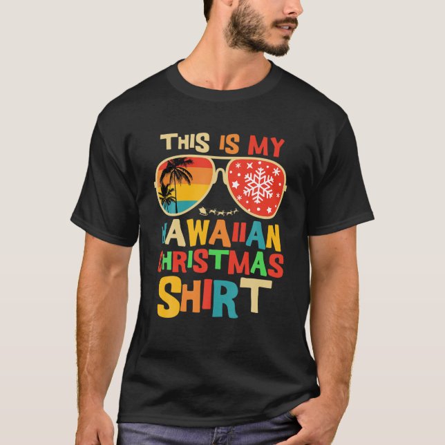This Is My Hawaiian Christmas Pajama Matching Fami T-Shirt (Front)
