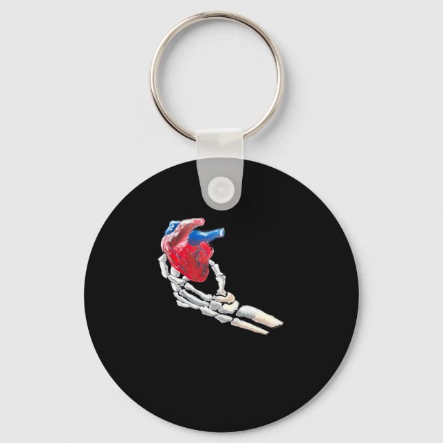 This Is My Heart Skeleton Heart Hands Creative Keychain (Front)