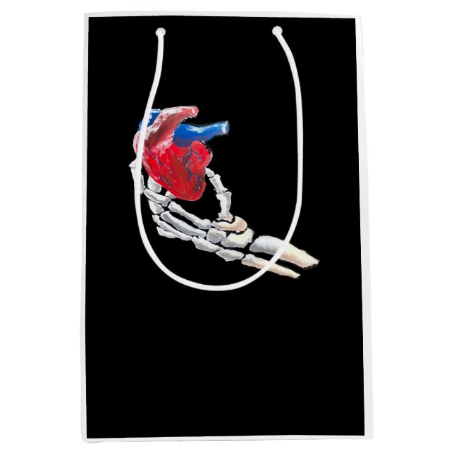 This Is My Heart Skeleton Heart Hands Creative Medium Gift Bag (Front)
