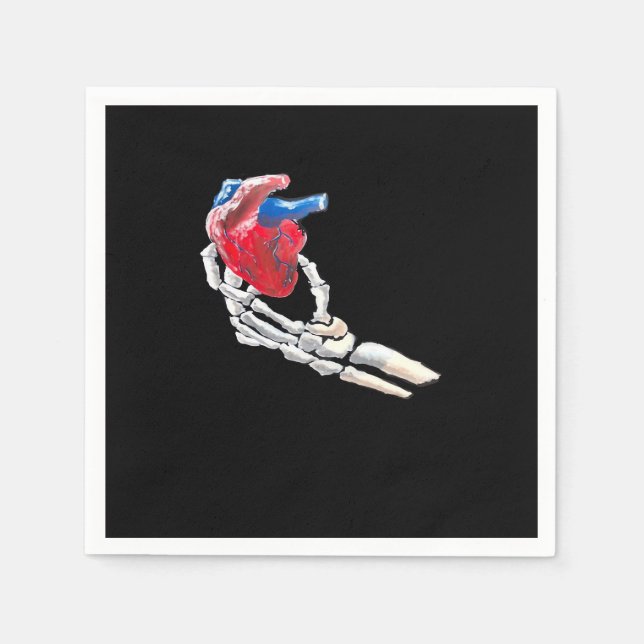This Is My Heart Skeleton Heart Hands Creative Napkins (Front)