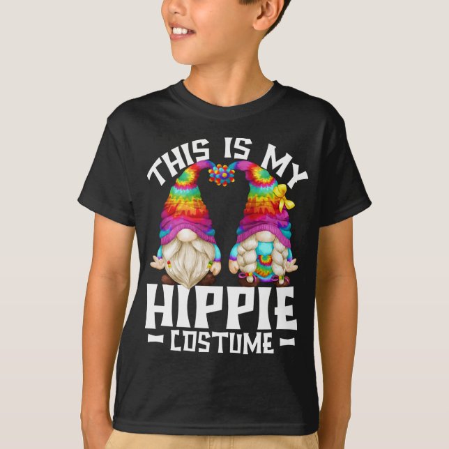 This Is My Hippie Costume Funny Halloween 70s Gnom T-Shirt (Front)