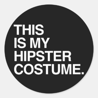 THIS IS MY HIPSTER COSTUME CLASSIC ROUND STICKER