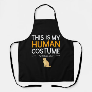 This Is My Human Costume I m Really A Cat Shirt Apron