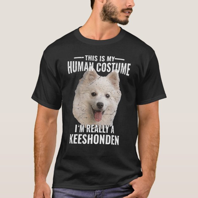 This Is My Human Costume I’m Really A Keeshonden D T-Shirt (Front)