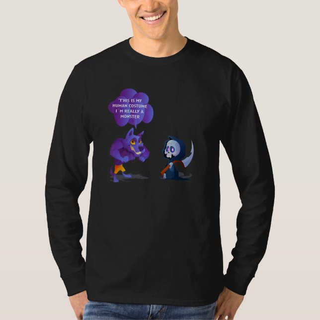 This Is My Human Costume I`m Really A Monster T-Shirt (Front)