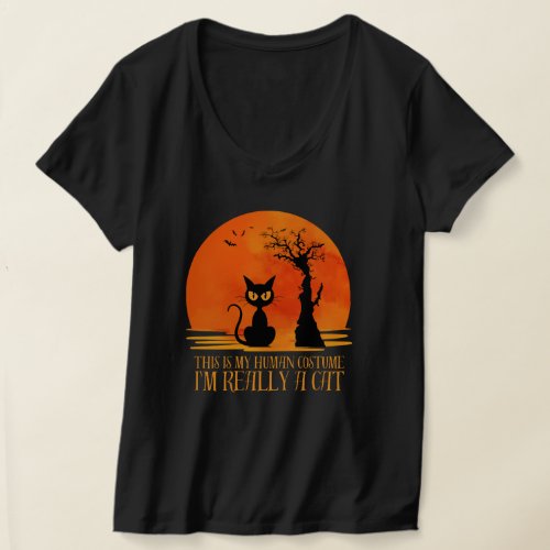This Is My Human Costume Im Really A Black Cat T_Shirt