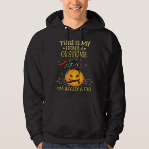 This Is My Human Costume I'm Really A Cat Funny Hoodie
