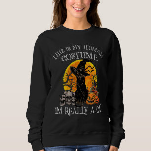 This Is My Human Costume I'm Really A Cat Pumkin H Sweatshirt