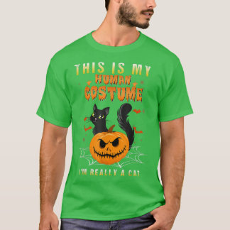 This Is My Human Costume I'm Really A Cat Pumpkin  T-Shirt