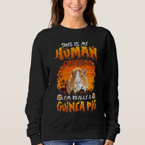 This Is My Human Costume Im Really A Guinea Pig H Sweatshirt