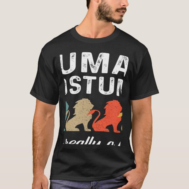 This Is My Human Costume I'm Really A Lion Retro H T-Shirt (Front)