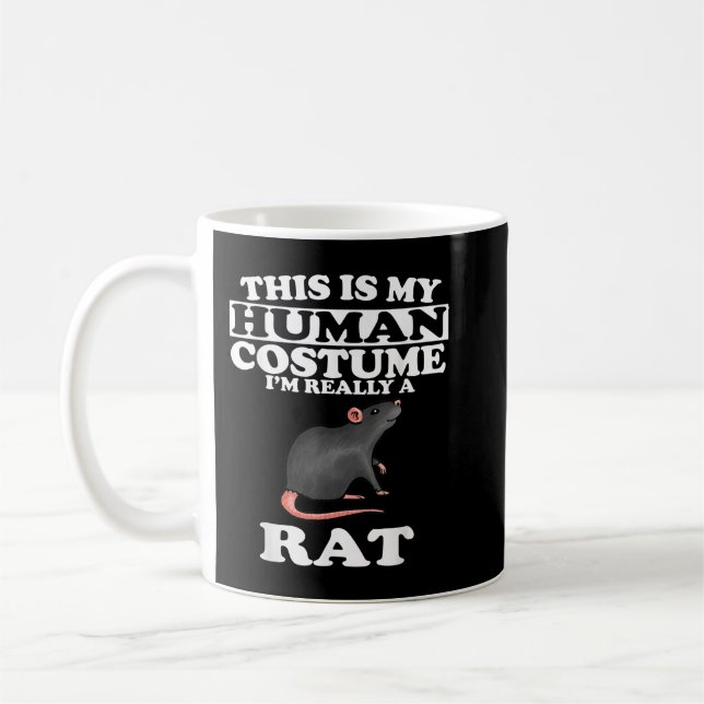 This Is My Human Costume I'm Really A Rat Funny  Coffee Mug (Left)
