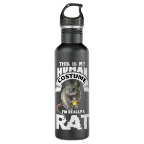 This is My Human Costume I'm Really A Rat Stainless Steel Water Bottle