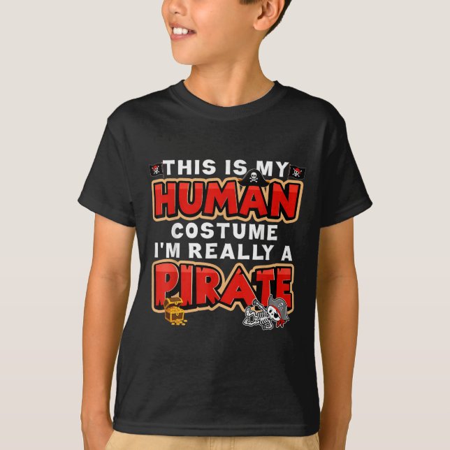 This Is My Human Costume I'm Really A Rate Hallowe T-Shirt (Front)