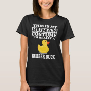 Womens Cute Duck Tees - Yellow Rubber Ducky V-Neck T-Shirt