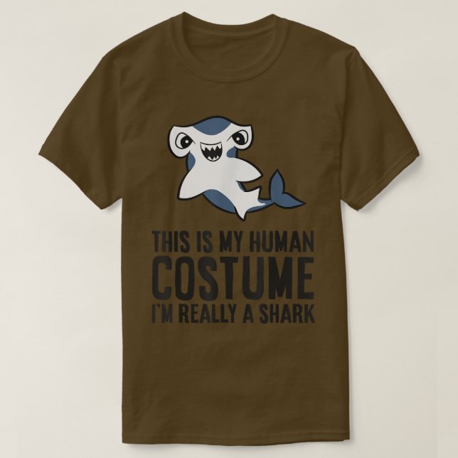 This Is My Human Costume I'm Really A Shark Hammer T-Shirt (Design Front)