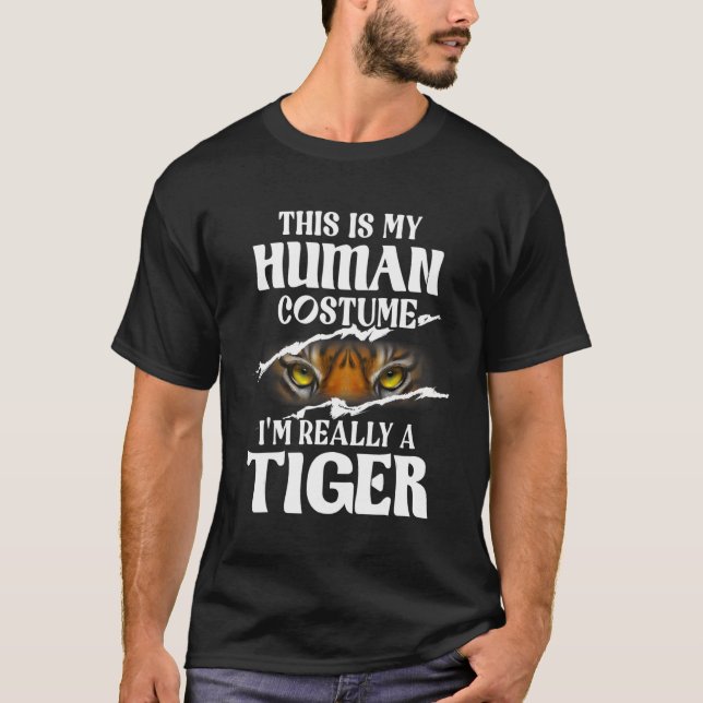 This Is My Human Costume   I'm Really A Tiger Kids T-Shirt (Front)