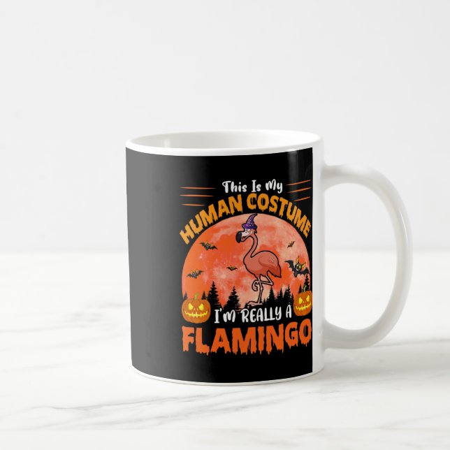 This Is My Human Costume Really A Flamingo Hallowe Coffee Mug (Right)