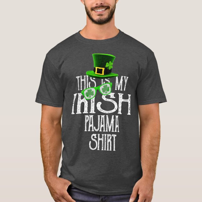 This Is My Irish Pajama Shamrock GreenClover Boy T-Shirt (Front)