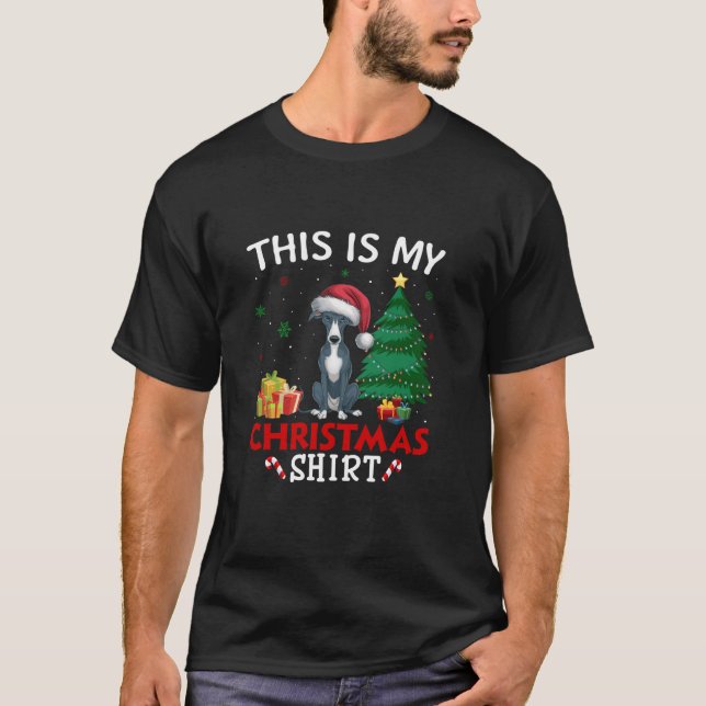 This is My Italian Greyhound Dog Santa Hat Christm T-Shirt (Front)