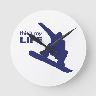 This Is My Life (Snowboarding) Round Clock