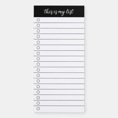 This is My List Magnetic Notepad