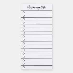 This is My List Magnetic Notepad