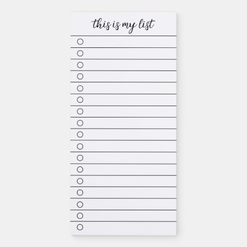 This is My List Magnetic Notepad