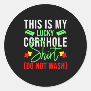 This Is My Lucky Cornhole Classic Round Sticker