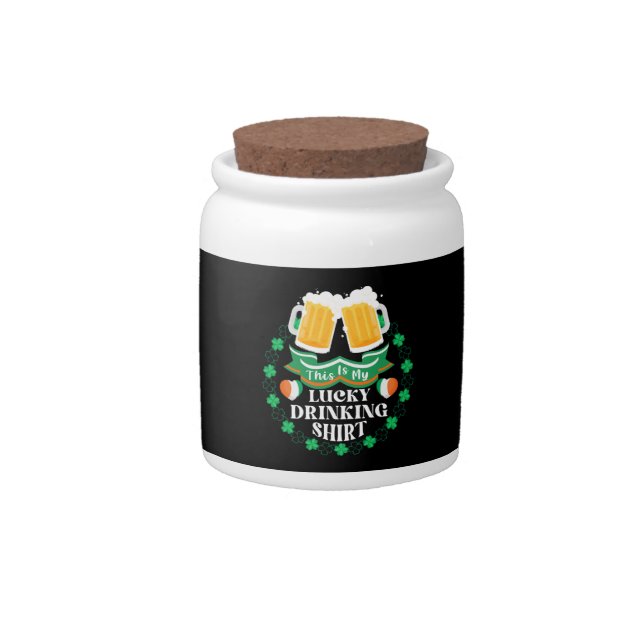 This Is My Lucky Drinking Beer St. Patrick's Day Candy Jar (Front)