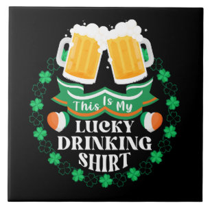 This Is My Lucky Drinking Beer St. Patrick's Day Ceramic Tile