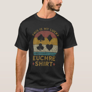This Is My Lucky Euchre Vintage Euchere Card Game T-Shirt