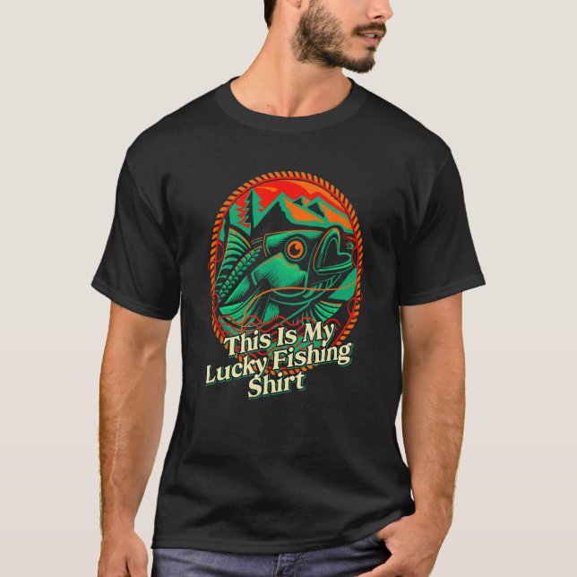 This Is My Lucky Fishing  Lifestyle Freshwater Hab T-Shirt (Front)