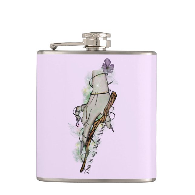 This Is My Magic Wand – Gothic Witch Hand Flask (Front)