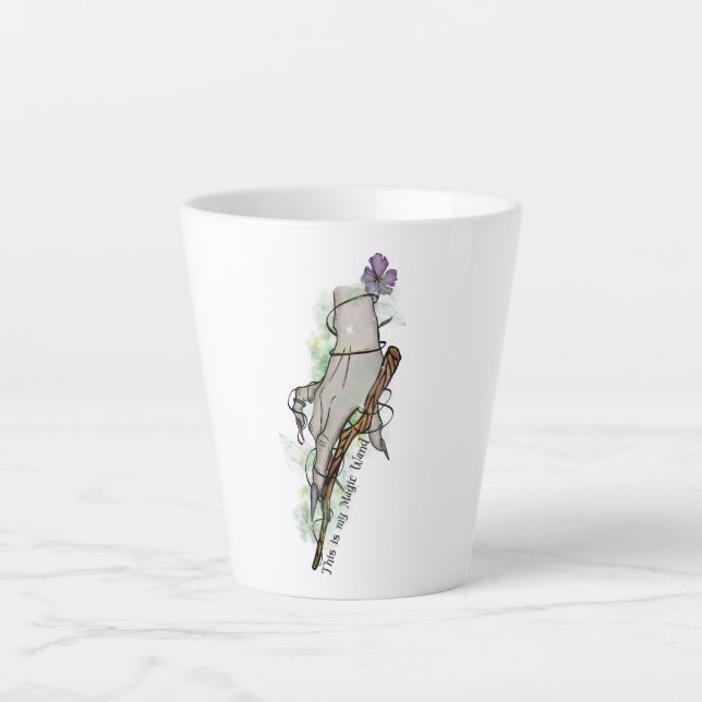 This Is My Magic Wand – Gothic Witch Hand Latte Mug (Front)