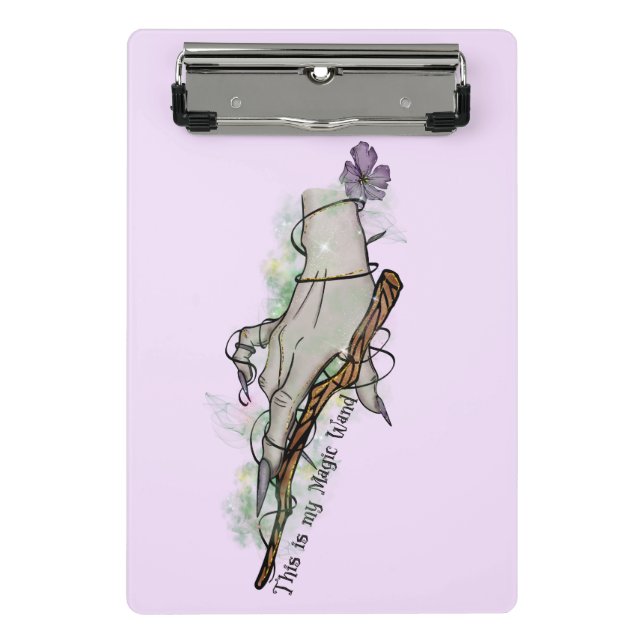 This Is My Magic Wand – Gothic Witch Hand Mini Clipboard (Front)