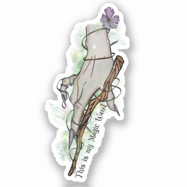 This Is My Magic Wand – Gothic Witch Hand Sticker (Front)