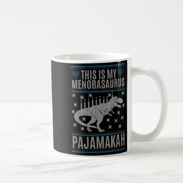 This Is My Menorah-saurus Happy Hanukkah Dinosaur  Coffee Mug (Right)