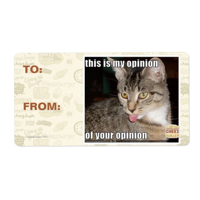 this is my opinion label (Front)