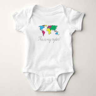 This is My Oyster World Map Baby Toddler Bodysuit