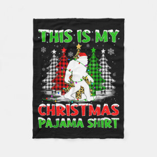 This Is My Pajama Shirt Bigfoot Xmas Tree Plaid Ch Fleece Blanket